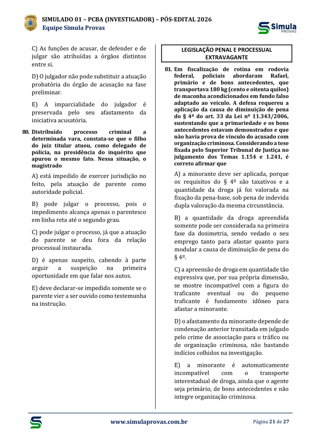 Amostra real — Legislação Penal e Processual Penal Extravagante