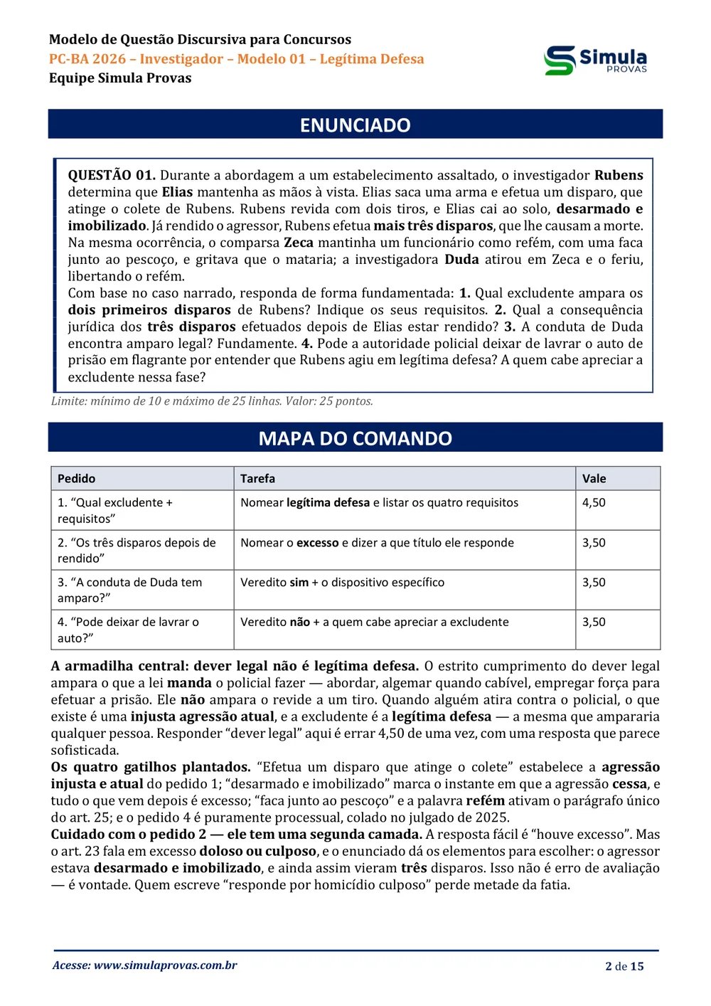 Amostra real do Modelo de Discursiva — Direito Penal