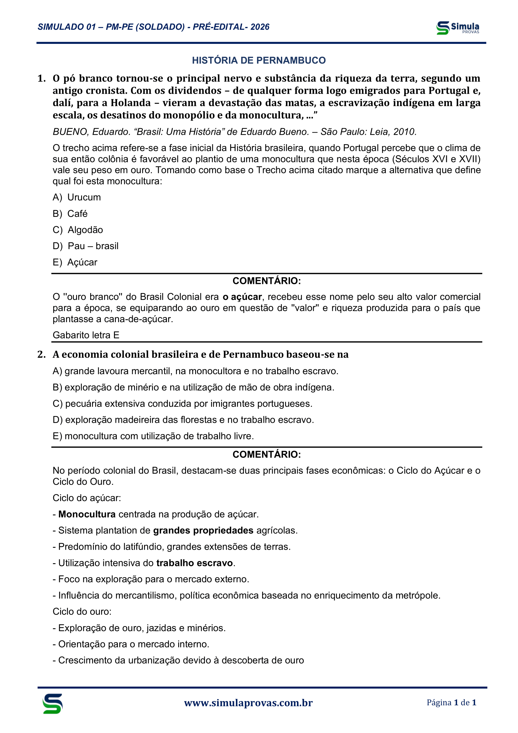 Comentário em toda questão — PMPE Soldado 2026