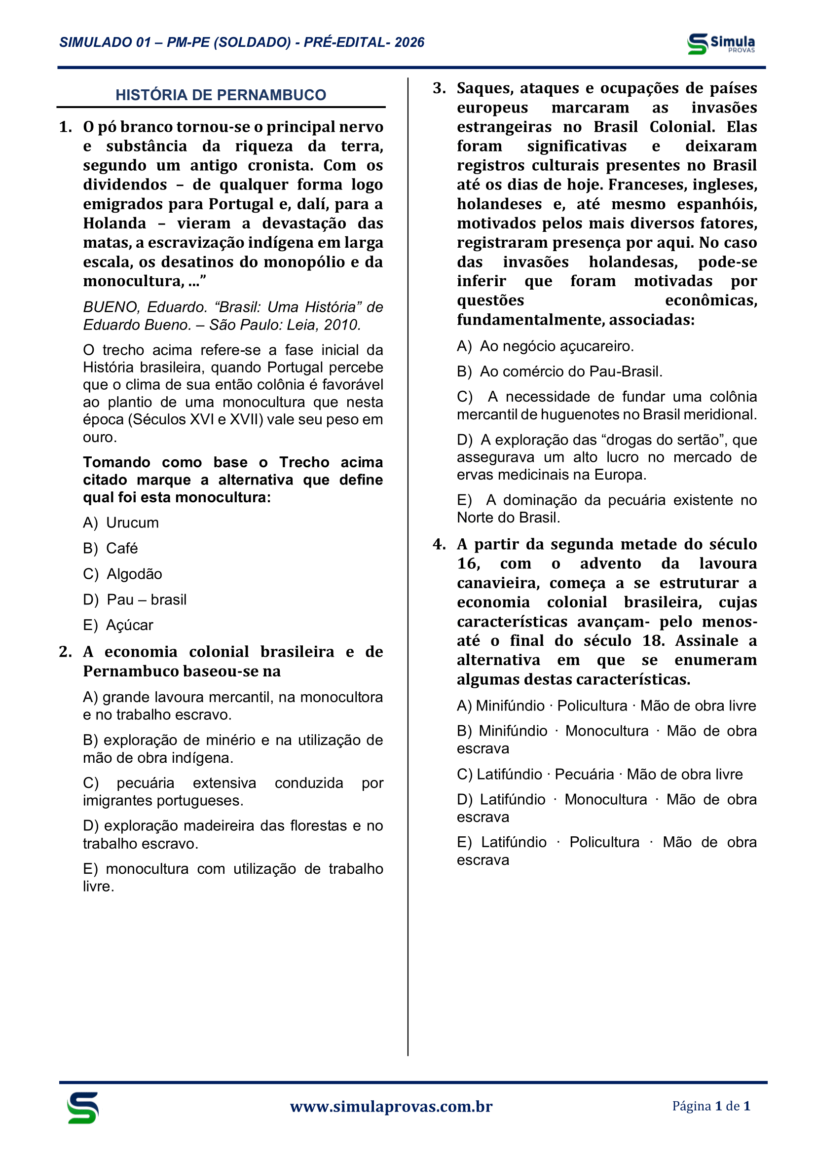 Questões no padrão da banca — PMPE Soldado 2026
